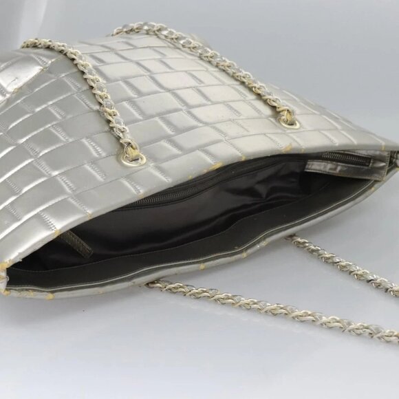CHANEL Chain Shoulder Bag Enamel Silver CC Auth - Picture 10 of 16